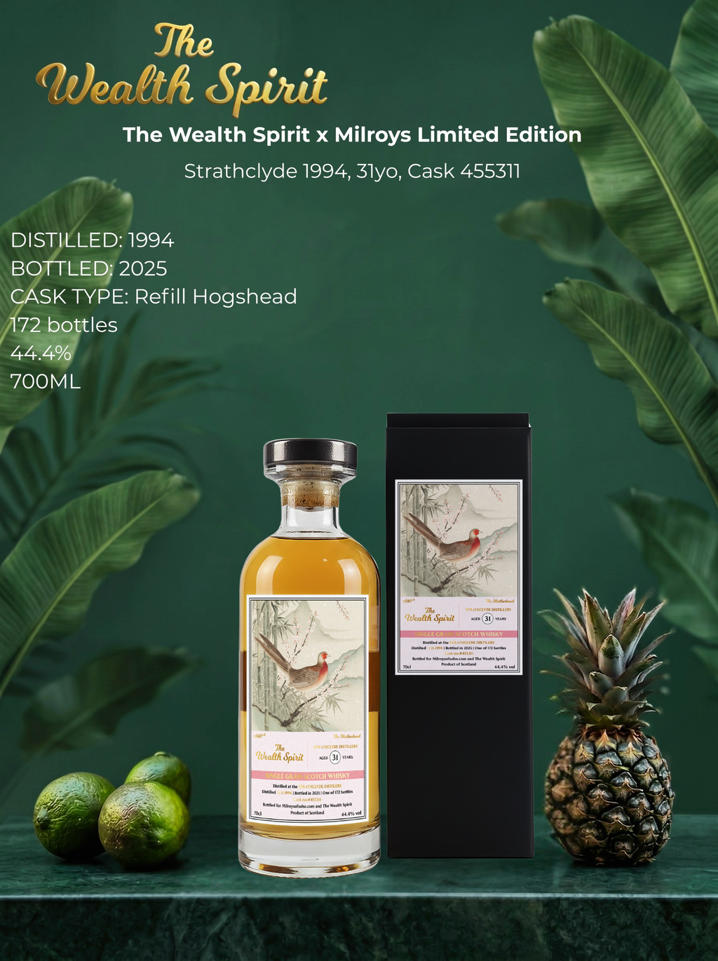 Strathclyde 31yo, 70cl, 44.4% - The Wealth Spirit x Milroys