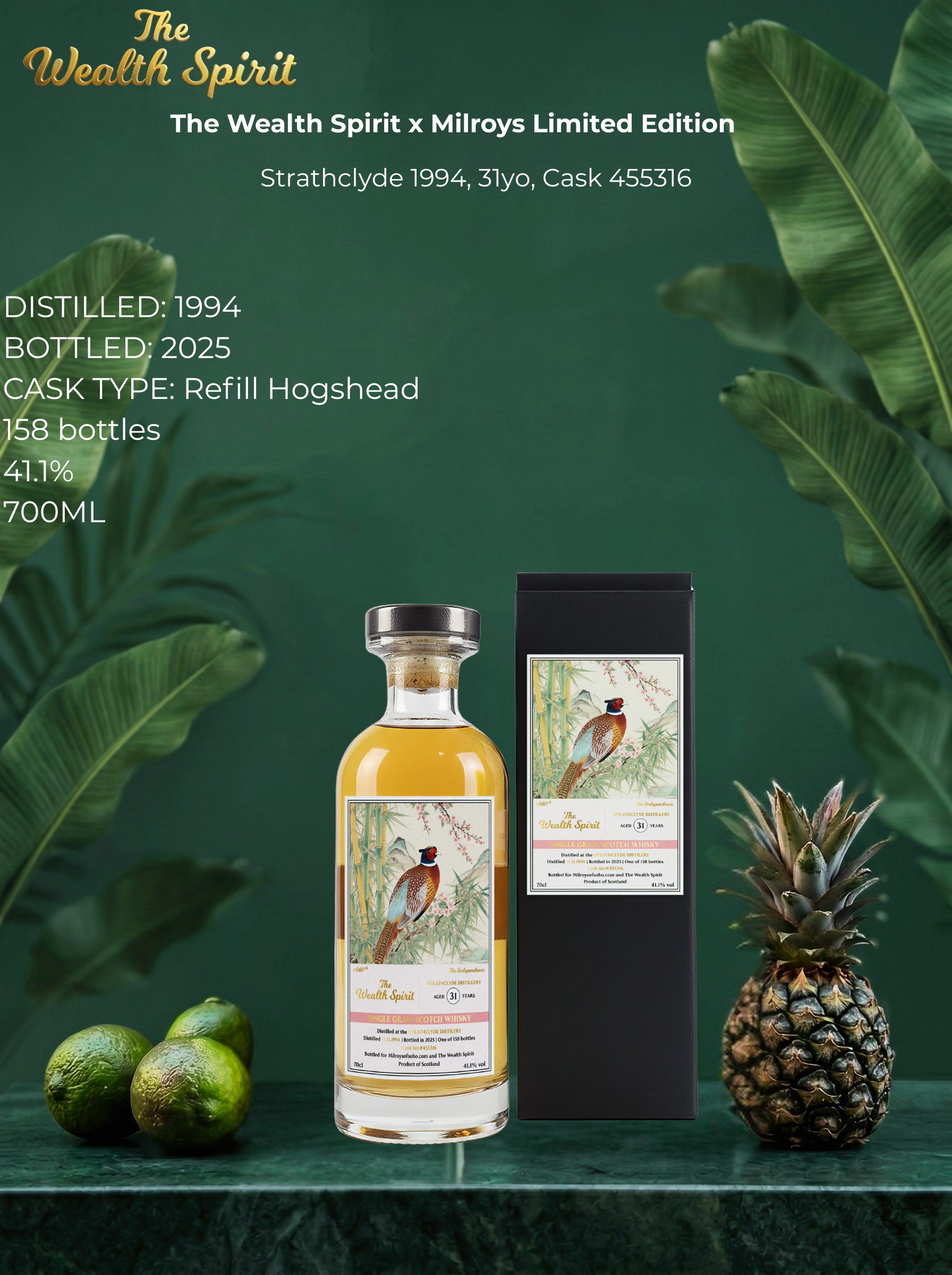 Strathclyde 31yo, 70cl, 41.1% - The Wealth Spirit x Milroys